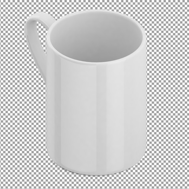 Isometric white mug