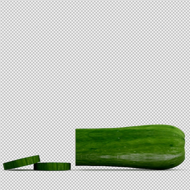 Isometric zucchini 3d render