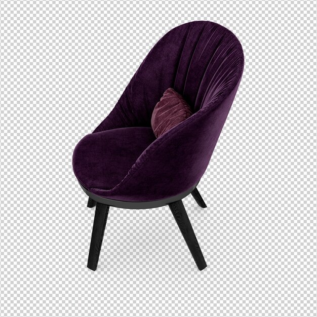 Isometrinen nojatuoli 3d-renderöidä, eristetty
