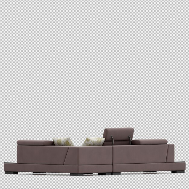 Isometrische 3d-sofa renderen