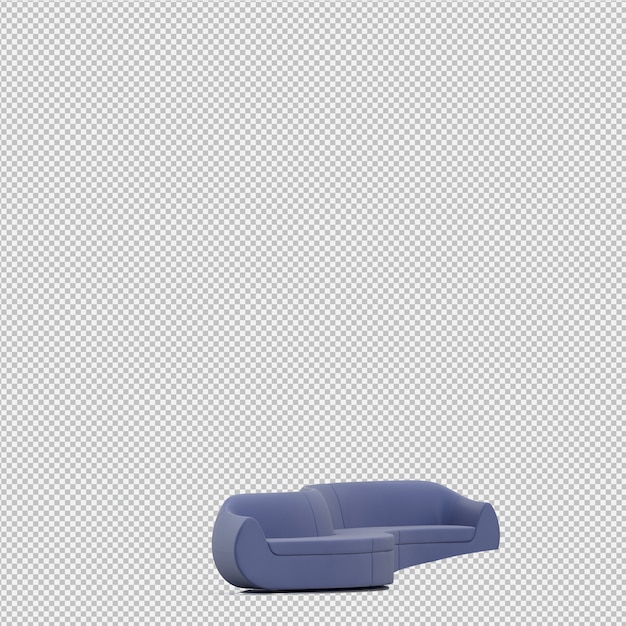 Isometrische 3d-sofa renderen