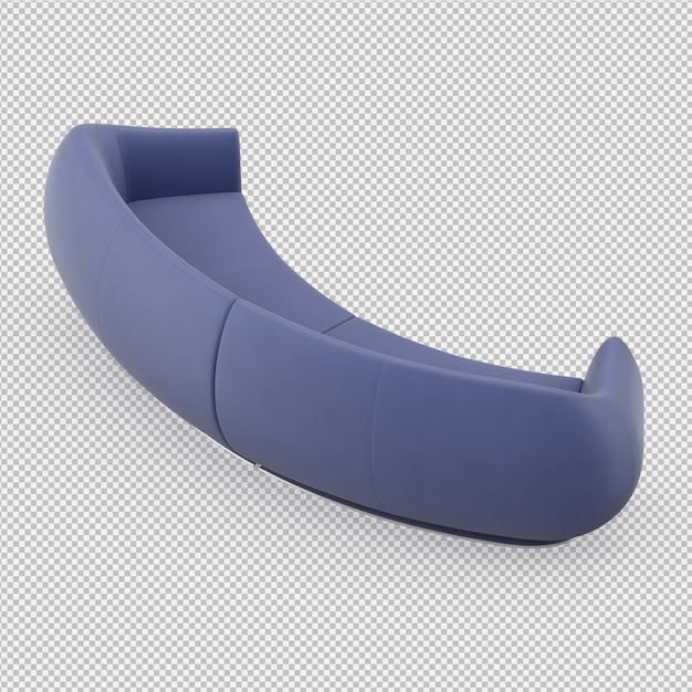 Isometrische 3d-sofa renderen