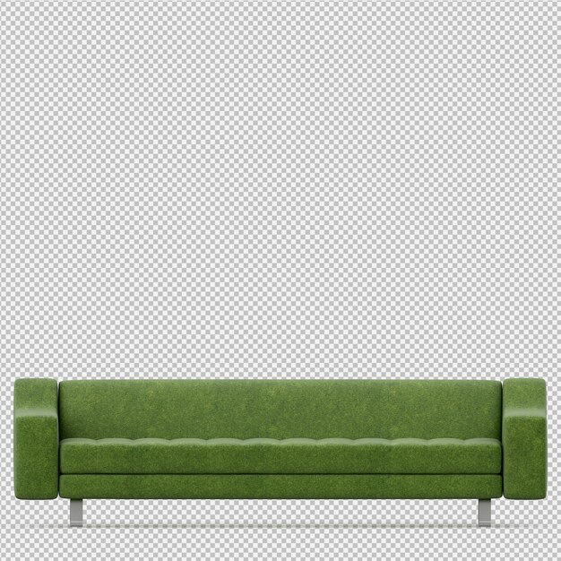 Isometrische 3d-sofa renderen