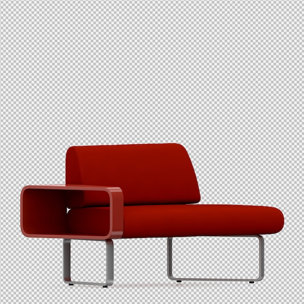 Isometrische 3d-sofa renderen