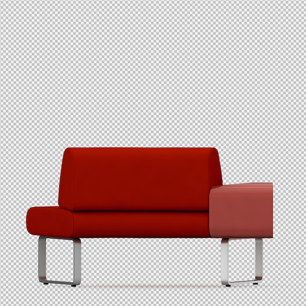 Isometrische 3D-sofa renderen