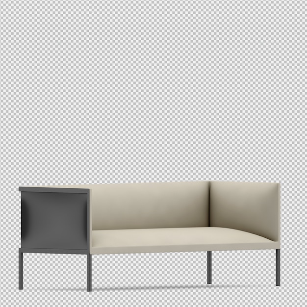 Isometrische 3d-sofa renderen