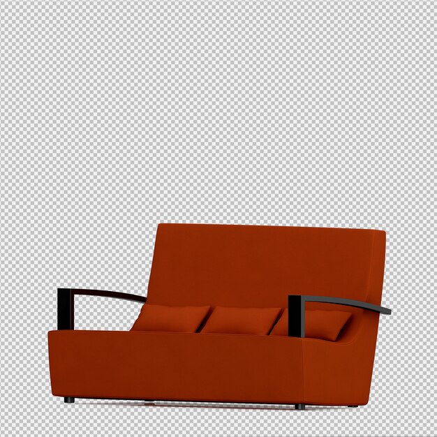 Isometrische 3d-sofa renderen