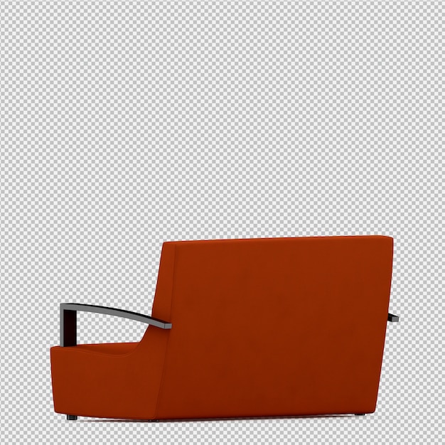 Isometrische 3d-sofa renderen