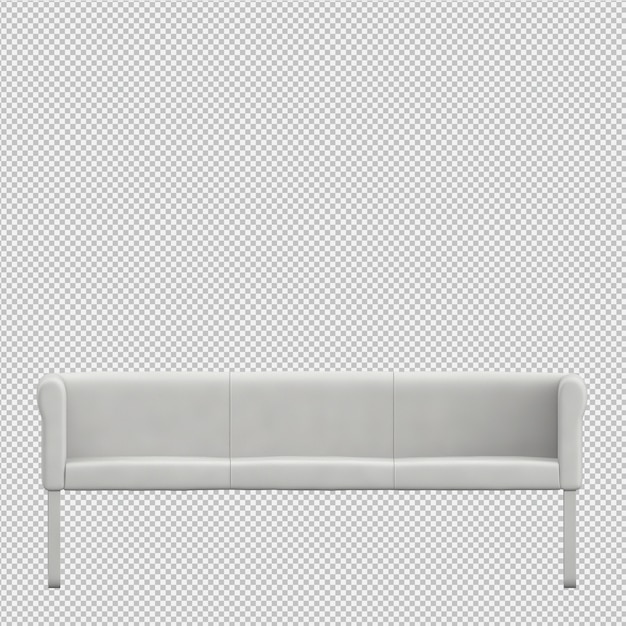 PSD isometrische 3d-sofa renderen