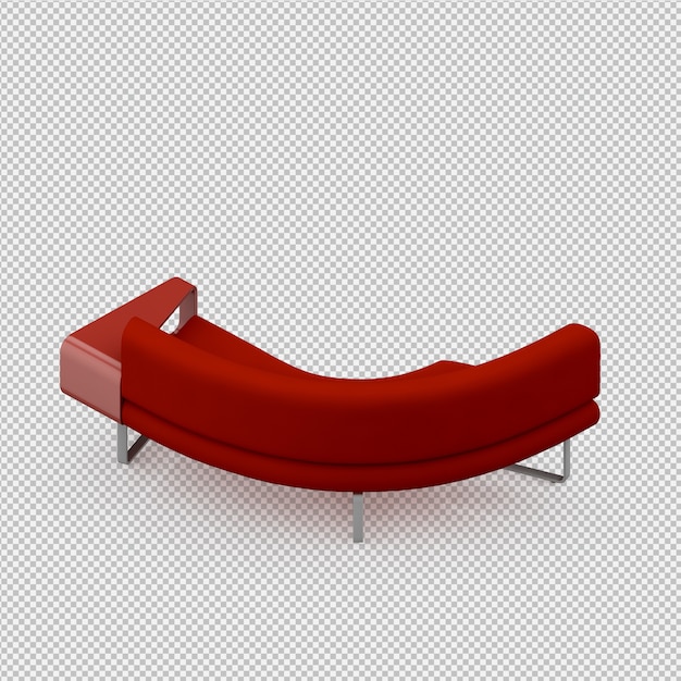 Isometrische 3d-sofa renderen