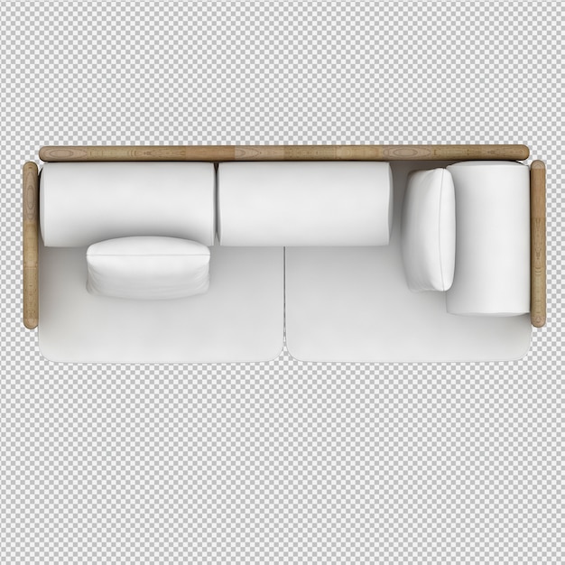 PSD isometrische 3d-sofa renderen