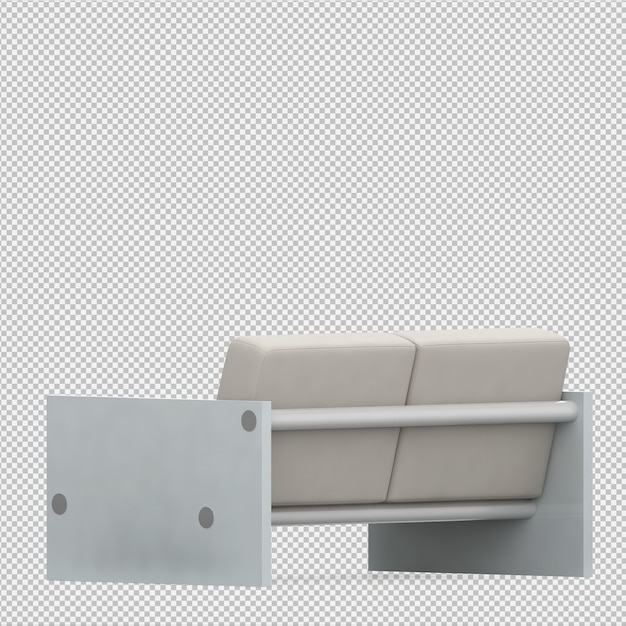 PSD isometrische 3d-sofa renderen