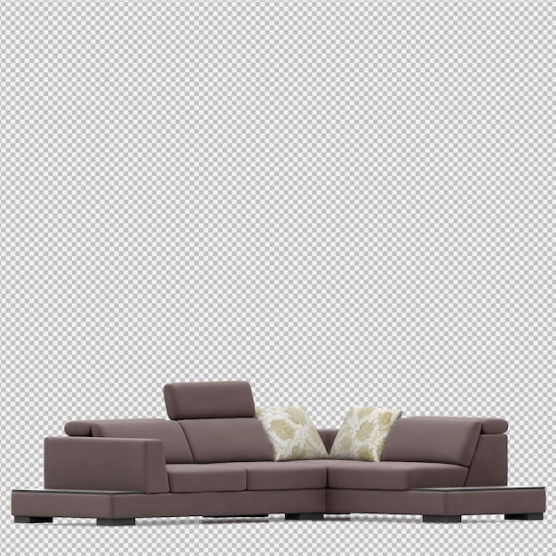 Isometrische 3d-sofa renderen