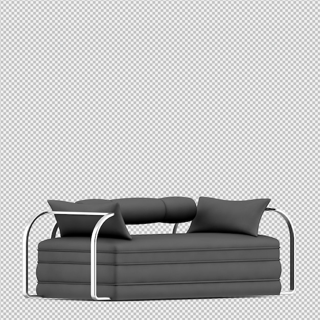 Isometrische 3d-sofa renderen