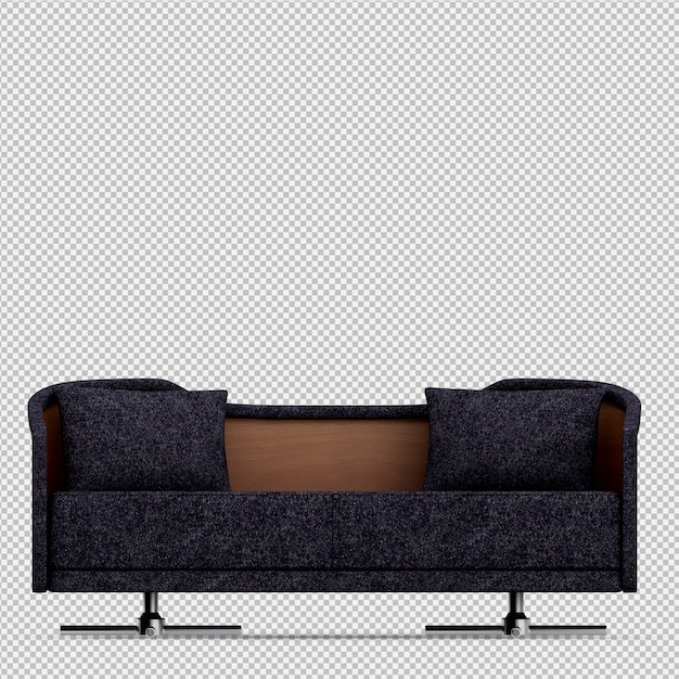 Isometrische 3D-sofa renderen