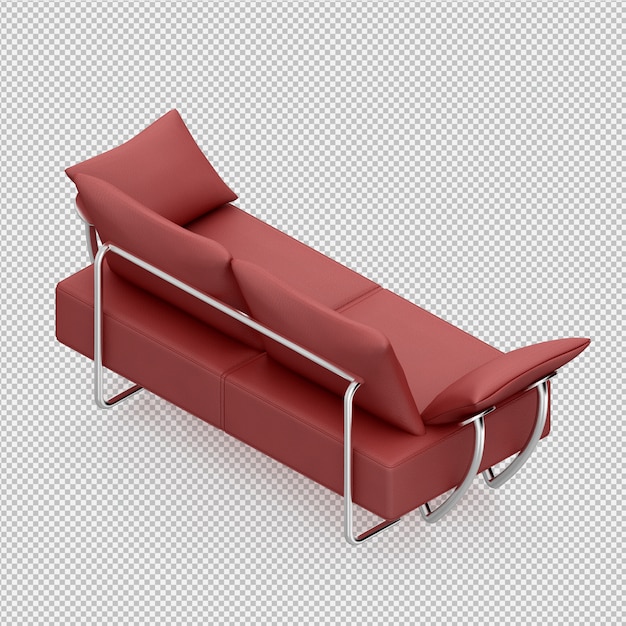 Isometrische 3d-sofa renderen