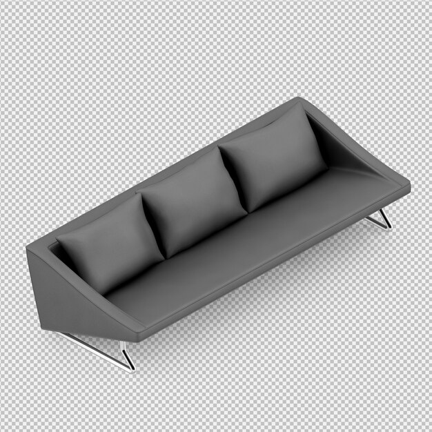 Isometrische 3d-sofa renderen