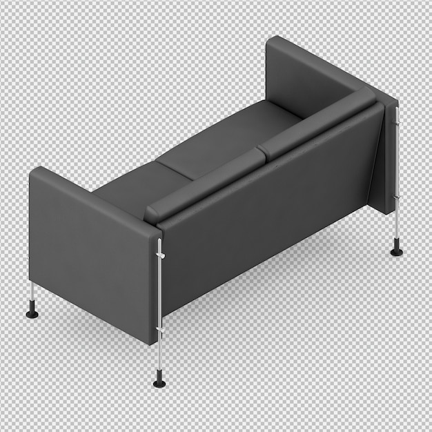 Isometrische 3d-sofa renderen