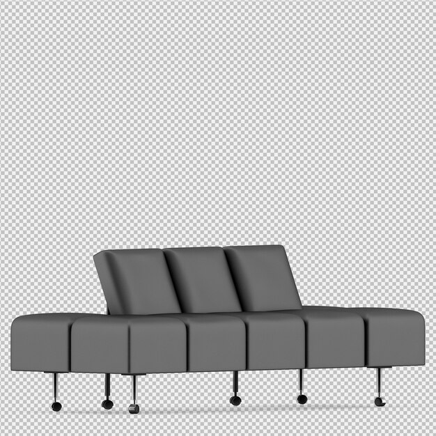 Isometrische 3D-sofa renderen