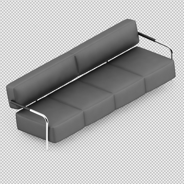 PSD isometrische 3d-sofa renderen