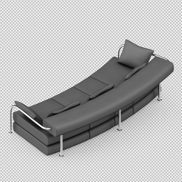 Isometrische 3d-sofa renderen