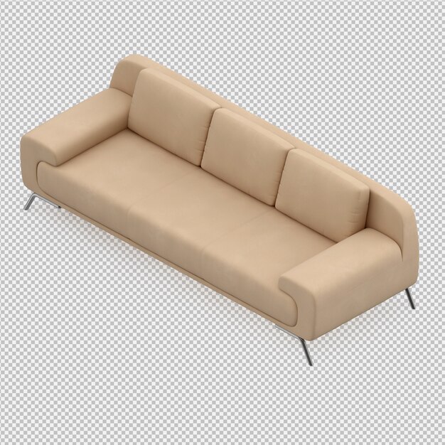 Isometrische 3d-sofa renderen