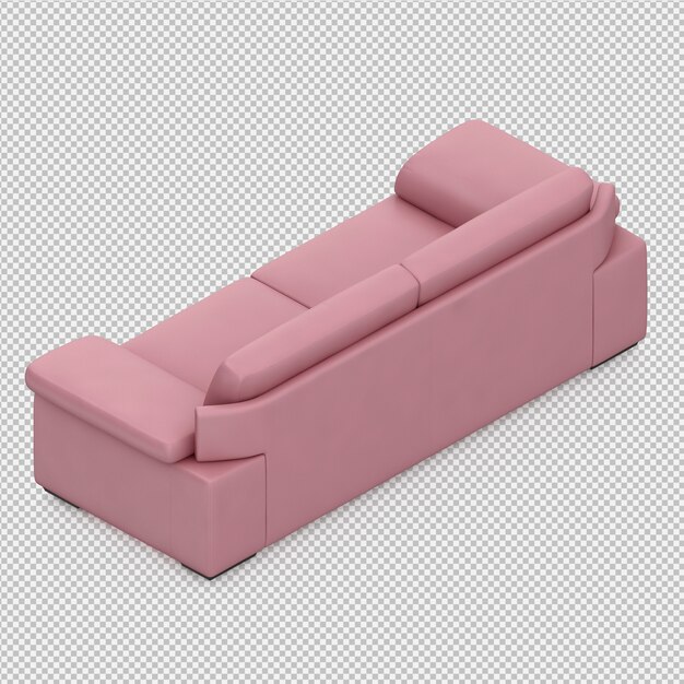 PSD isometrische 3d-sofa renderen