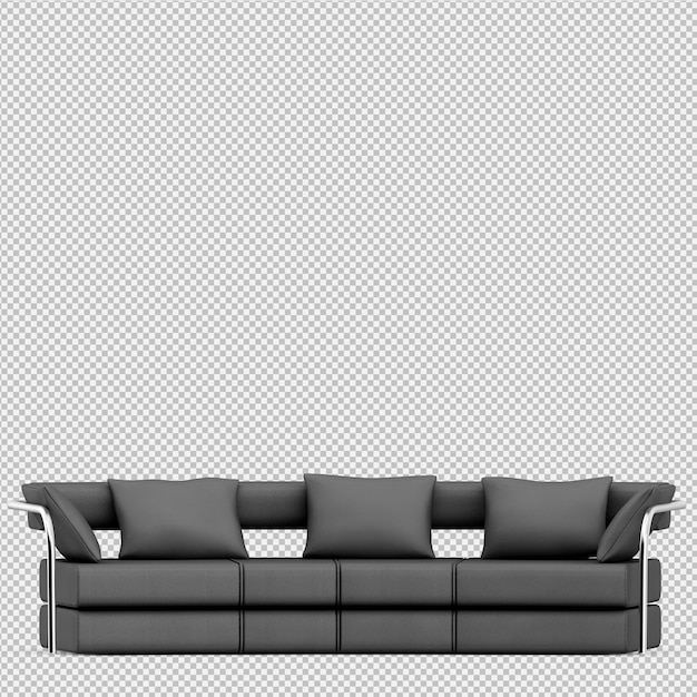 Isometrische 3d-sofa renderen