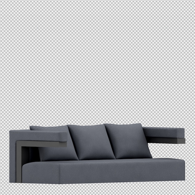 Isometrische 3d-sofa renderen