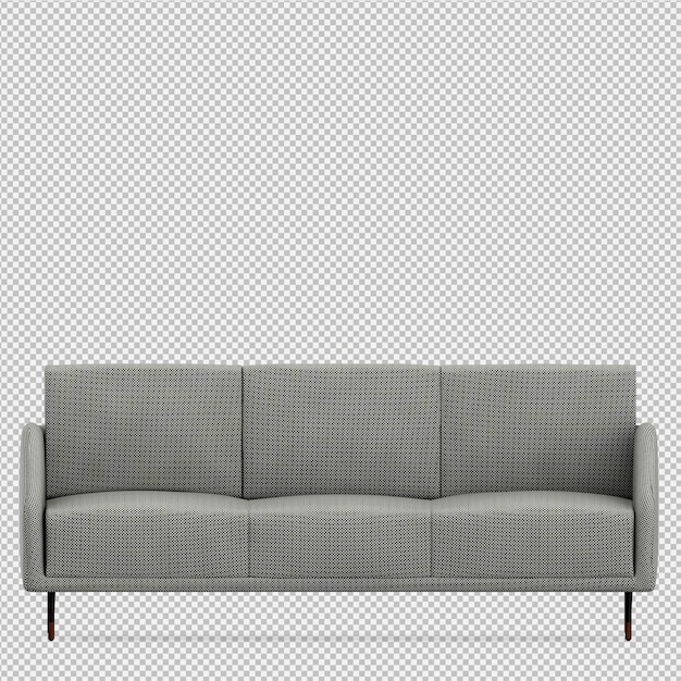 Isometrische 3D-sofa renderen