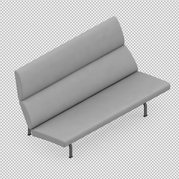 PSD isometrische 3d-sofa renderen