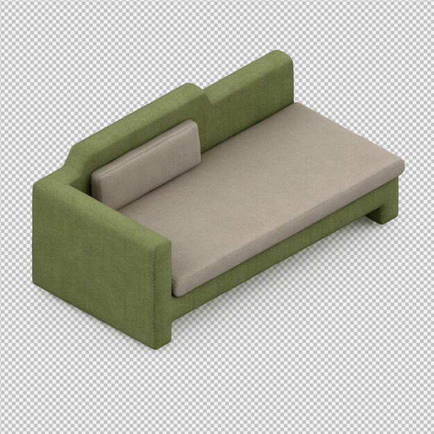 Isometrische 3d-sofa renderen