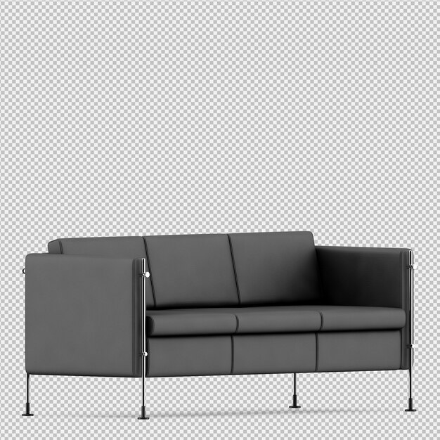 Isometrische 3d-sofa renderen