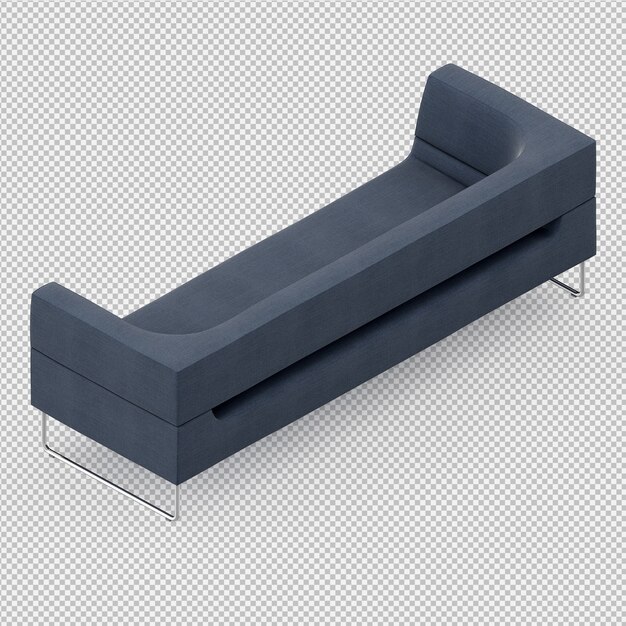 Isometrische 3d-sofa renderen