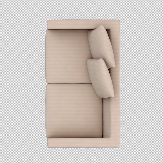 PSD isometrische 3d-sofa renderen