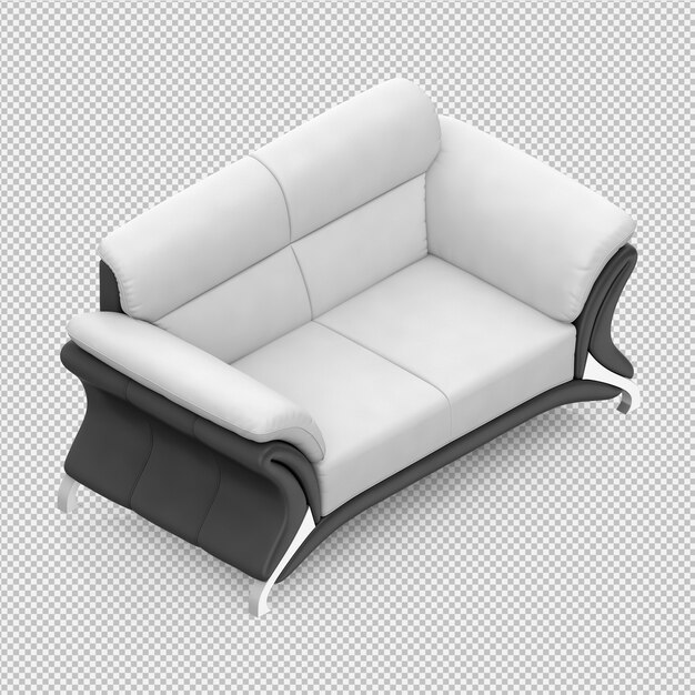 Isometrische 3d-sofa renderen