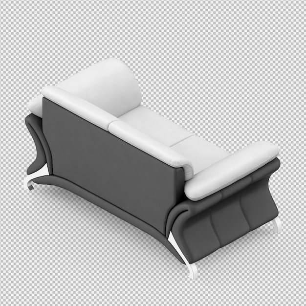 Isometrische 3d-sofa renderen