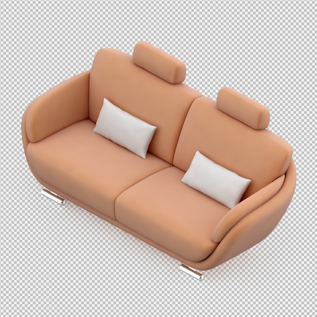 Isometrische 3d-sofa renderen