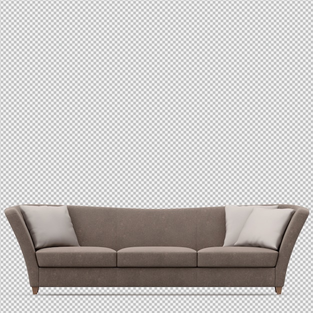 Isometrische 3D-sofa renderen