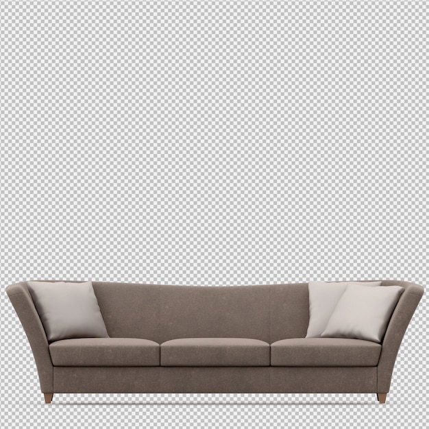 Isometrische 3d-sofa renderen