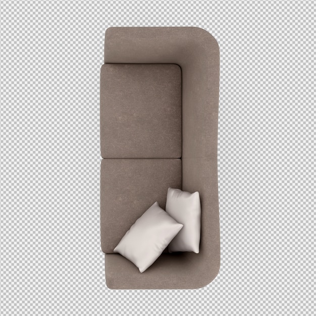 Isometrische 3d-sofa renderen