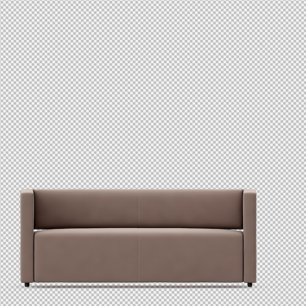 Isometrische 3d-sofa renderen