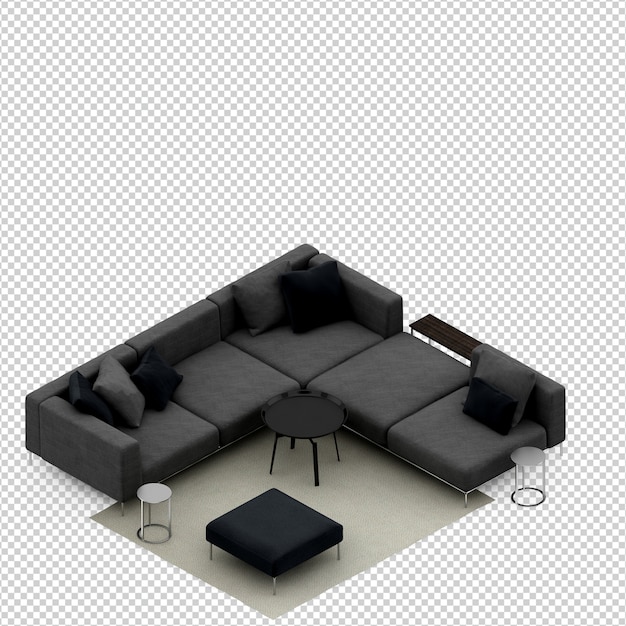 Isometrische 3D sofa