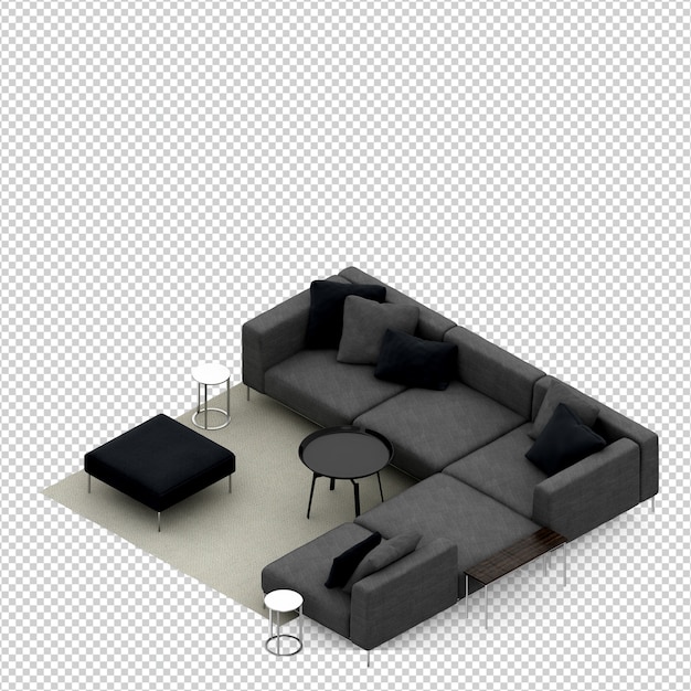 Isometrische 3D sofa