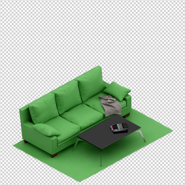 PSD isometrische 3d sofa