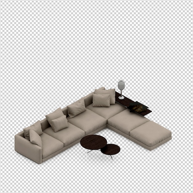 Isometrische 3D sofa