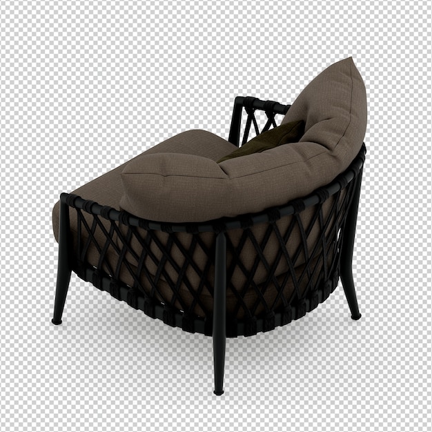 Isometrische 3d-stoel geïsoleerd