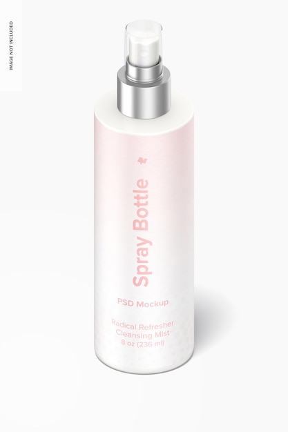 Isometrische 8 oz Spray ronde fles Mockup