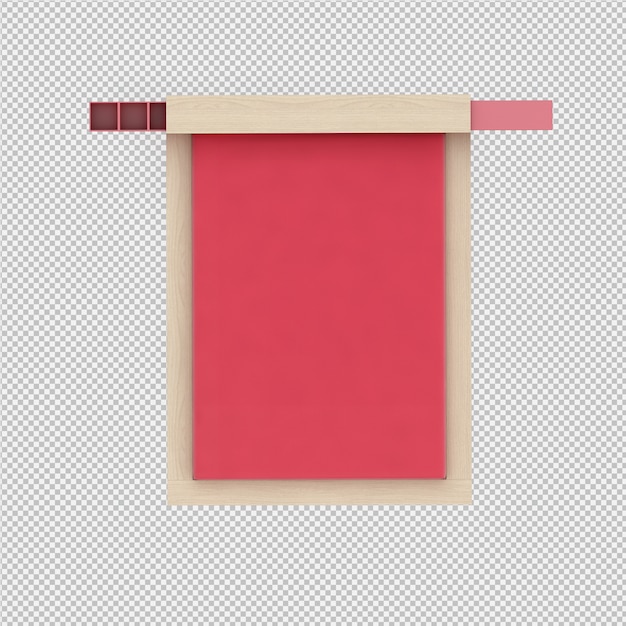 Isometrische Bed 3D render