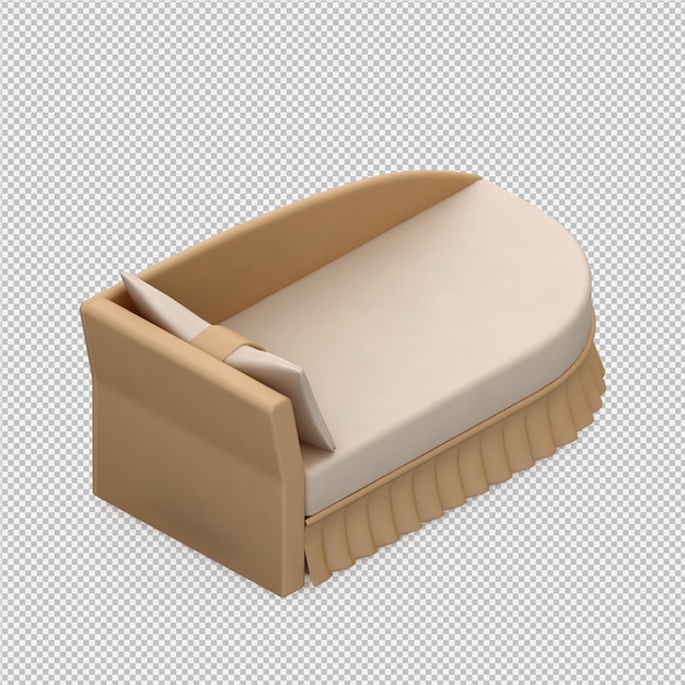 Isometrische Bed 3D render